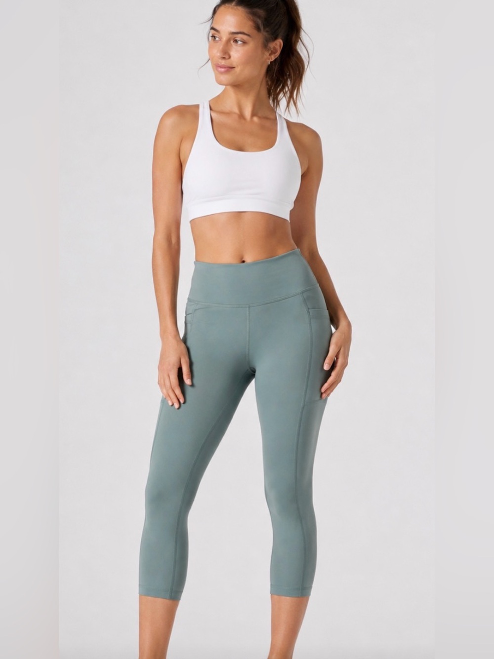 Zella Nordstrom Thunder Gray Capri Leggings Size Medium